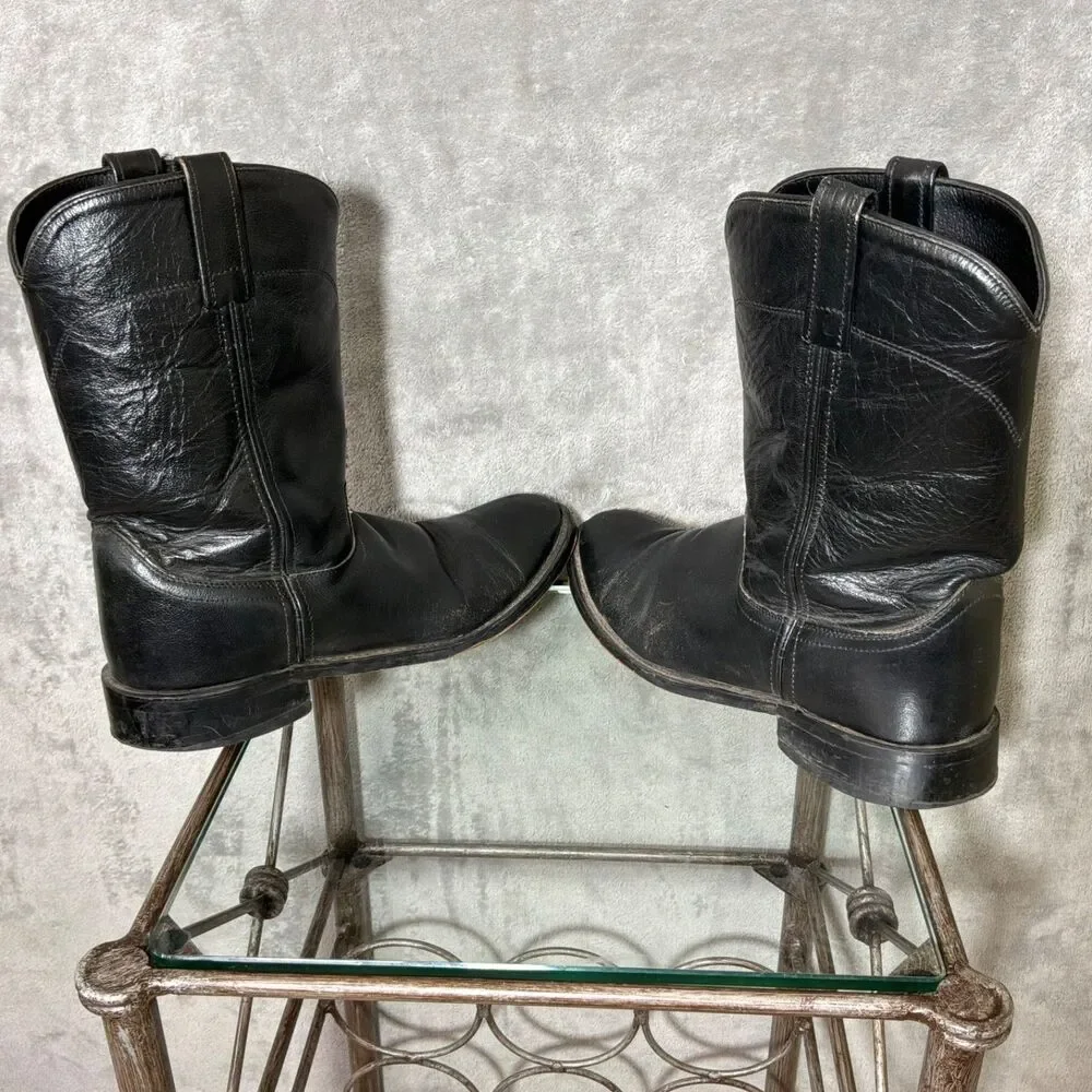 Old West Men's 9D Roper leather Western Cowboy Boots  Round Toe SRM4010